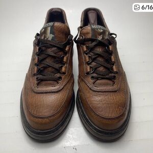 Mephisto Tan Leather womens Oxford walking sneakers, made in Portugal